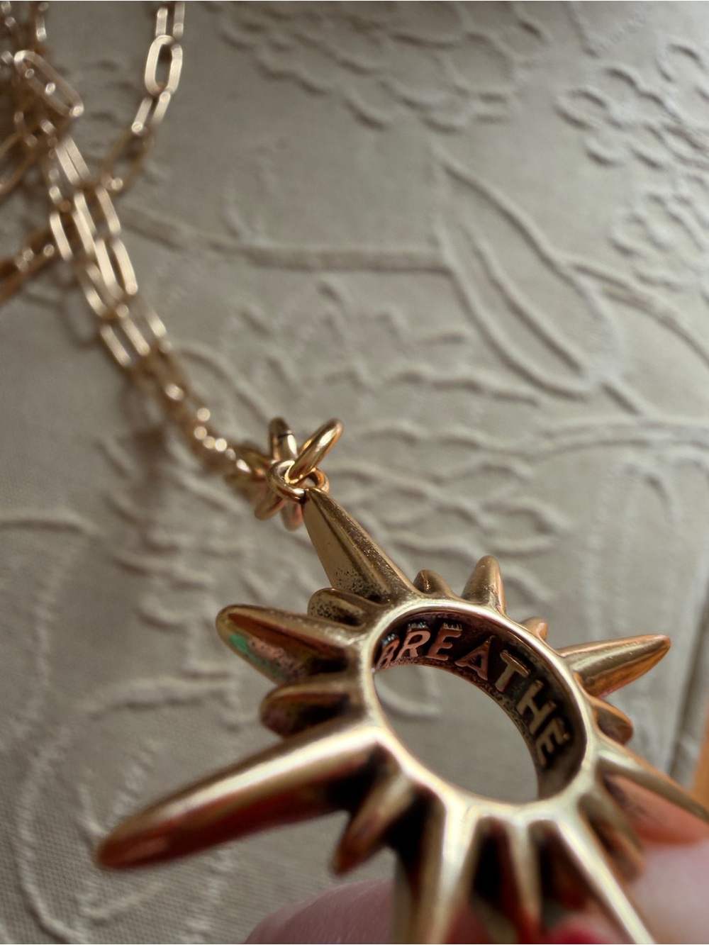 Katia Designs Gold Sun Pendant Necklace with White Crescent Moon Charm - Picture 4 of 6